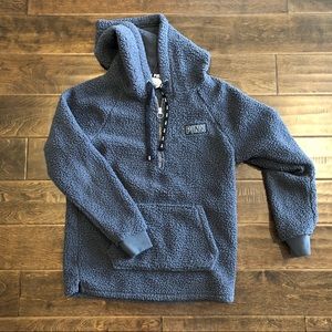 Dark Grey Sherpa Pullover Victoria’s Secret PINK